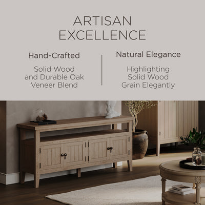 Maven Lane Turner Wooden Media Unit in Antiqued White Finish (Open Box) - VMInnovations