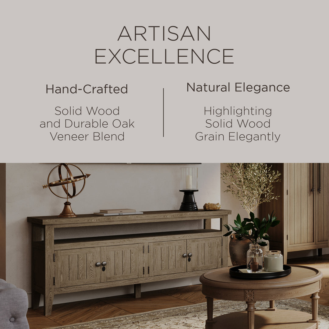 Maven Lane Turner Wooden Media Unit in Antiqued Grey Finish (Open Box)