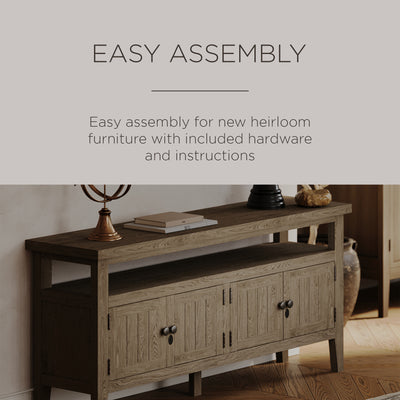 Maven Lane Turner Wooden Media Unit in Antiqued Grey Finish (Open Box) - VMInnovations