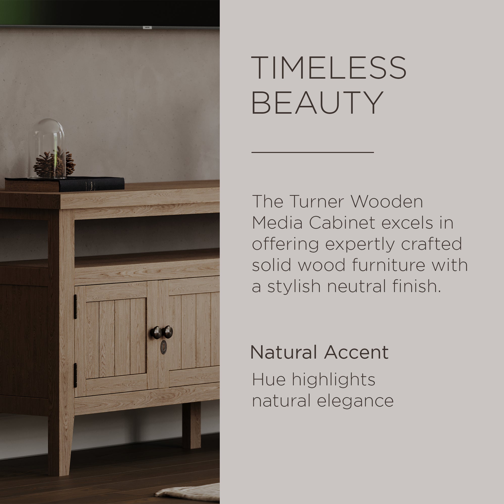 Maven Lane Turner Wooden Media Unit in Antiqued White Finish (Open Box) - VMInnovations