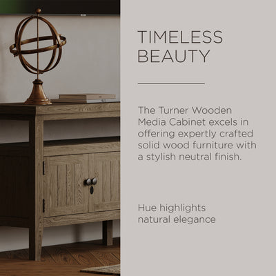 Maven Lane Turner Wooden Media Unit in Antiqued Grey Finish