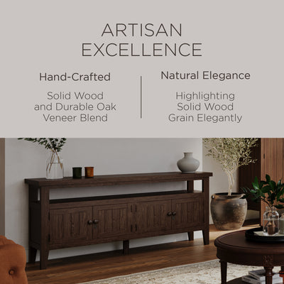 Maven Lane Turner Wooden Media Unit in Antiqued Brown Finish - VMInnovations