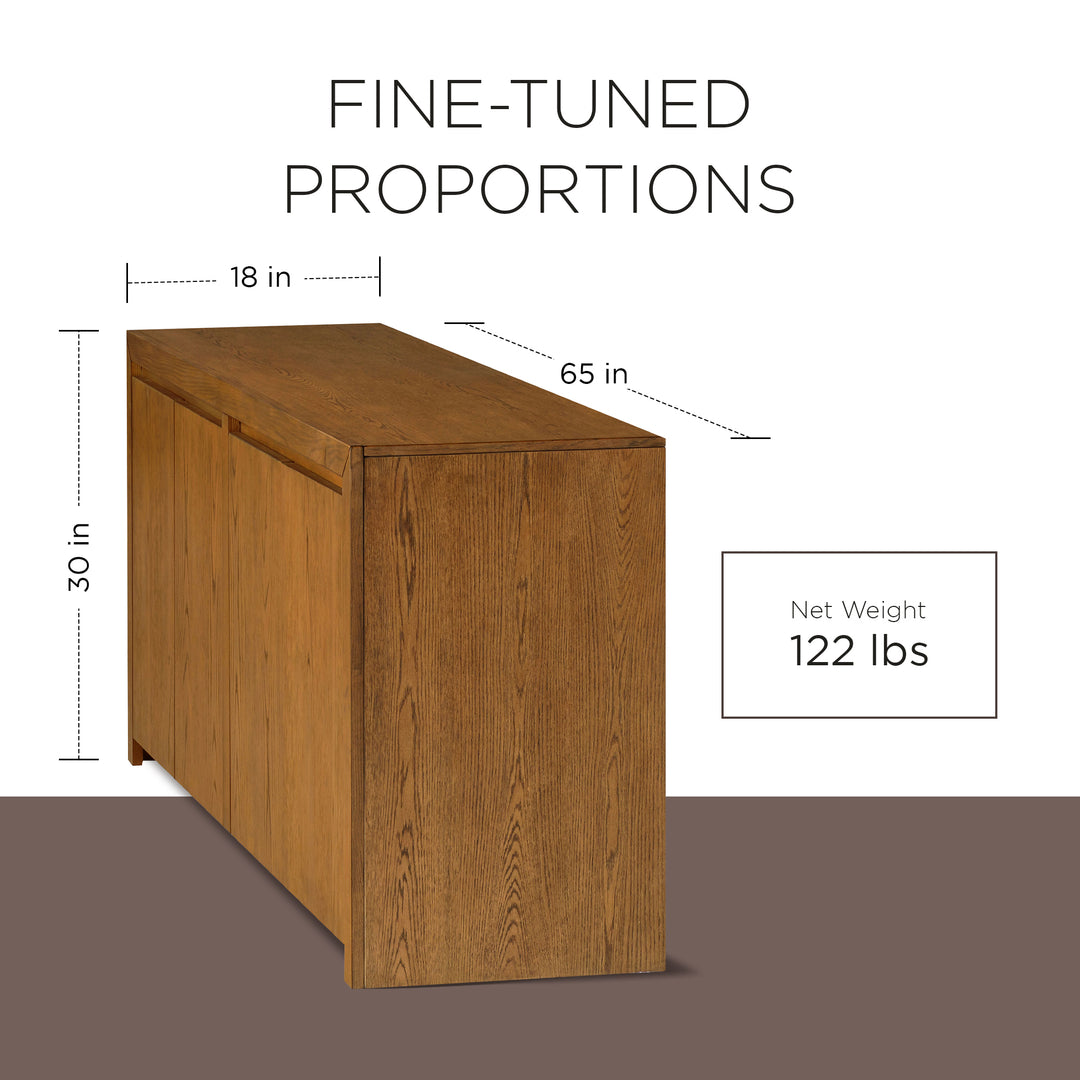 Maven Lane Iris Contemporary Wooden Sideboard in Refined Brown Finish (Open Box)