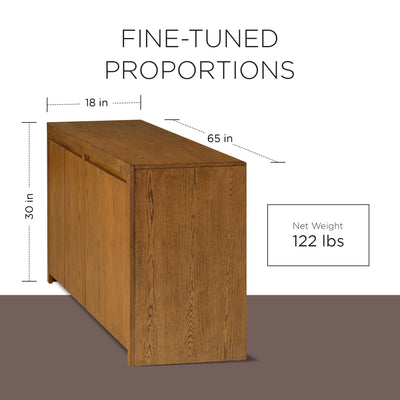 Maven Lane Iris Contemporary Wooden Sideboard in Refined Brown Finish