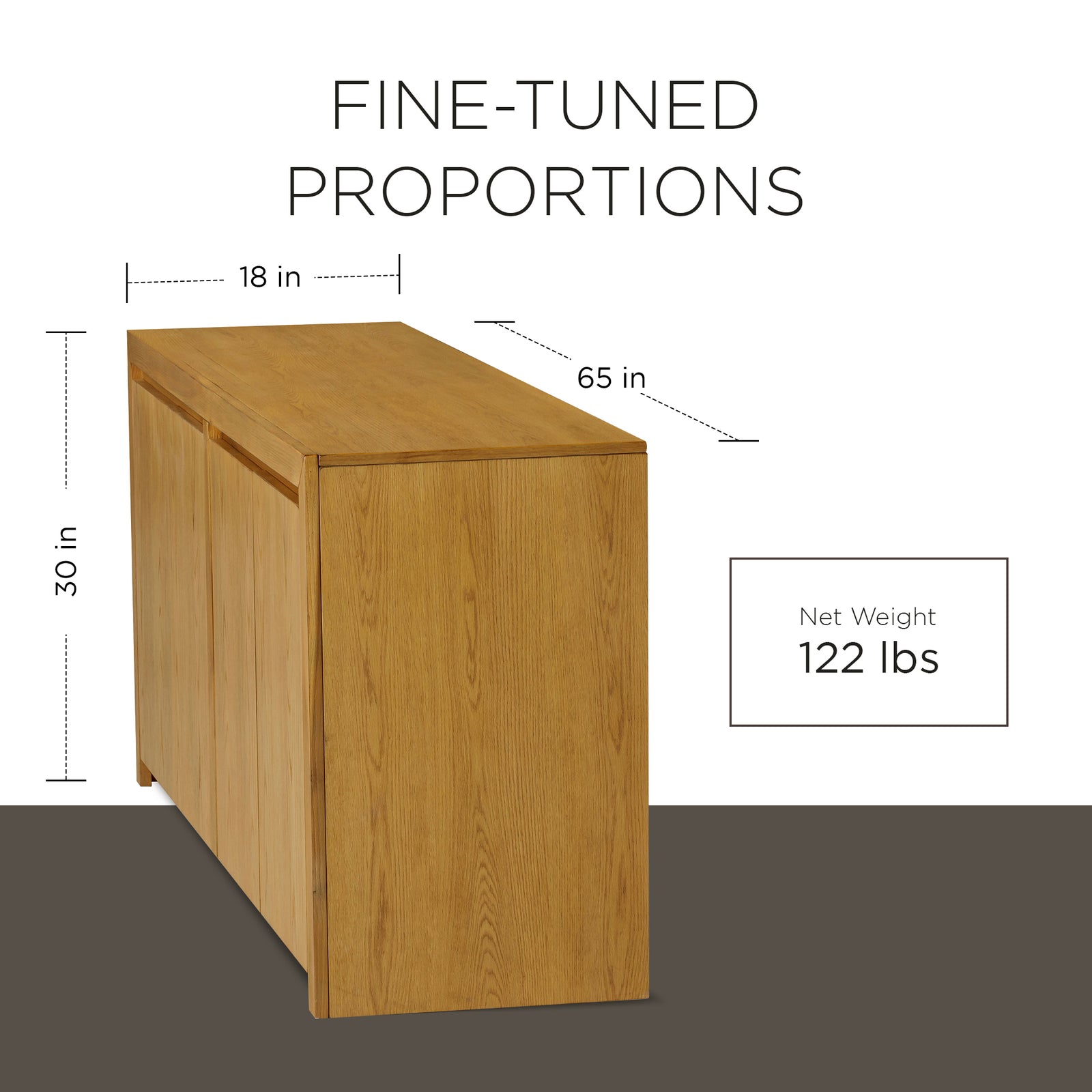 Maven Lane Iris Contemporary Wooden Sideboard in Refined Natural Finish - VMInnovations