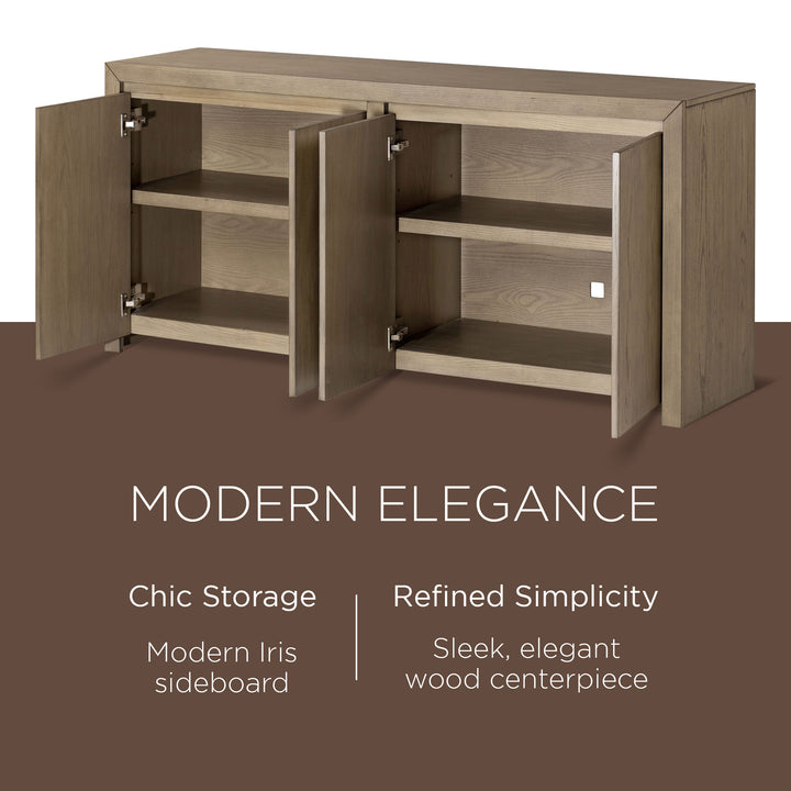 Maven Lane Iris Contemporary Wooden Sideboard in Refined Grey Finish (Used) - VMInnovations