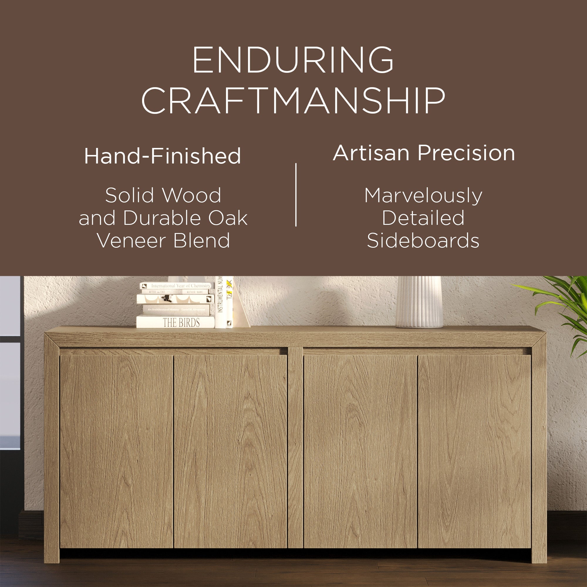 Maven Lane Iris Contemporary Wooden Sideboard in Refined Grey Finish (Open Box) - VMInnovations