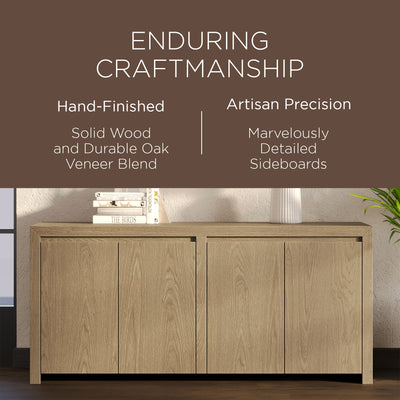 Maven Lane Iris Contemporary Wooden Sideboard in Refined Grey Finish (Open Box) - VMInnovations