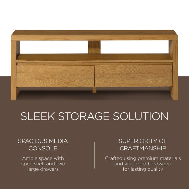 Maven Lane Ada Contemporary Wooden Media Unit in Refined Natural Finish