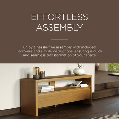 Maven Lane Contemporary Wooden Media Unit in Refined Natural Finish (Open Box) - VMInnovations