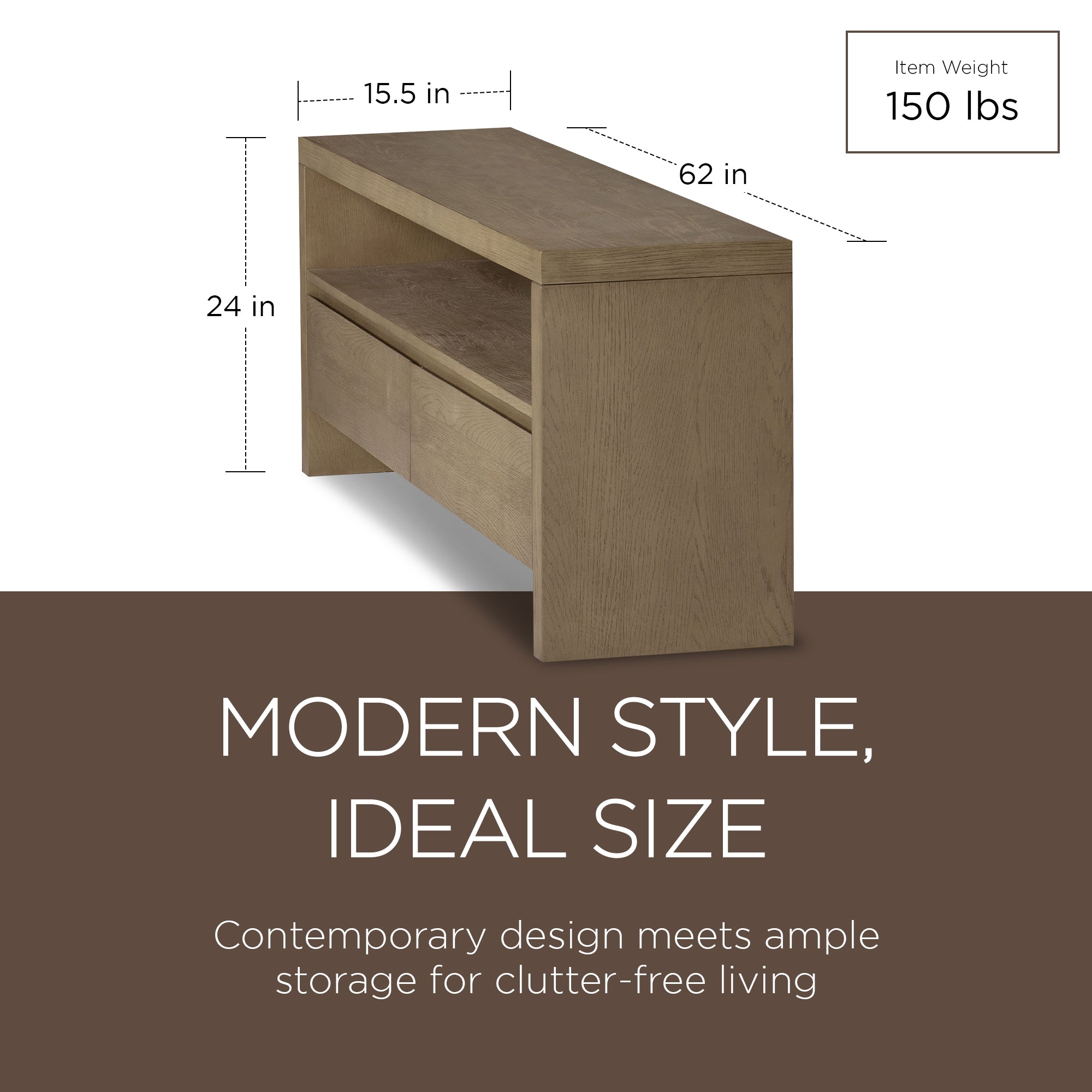 Maven Lane Ada Contemporary Wooden Media Unit in Refined Grey Finish (Used) - VMInnovations