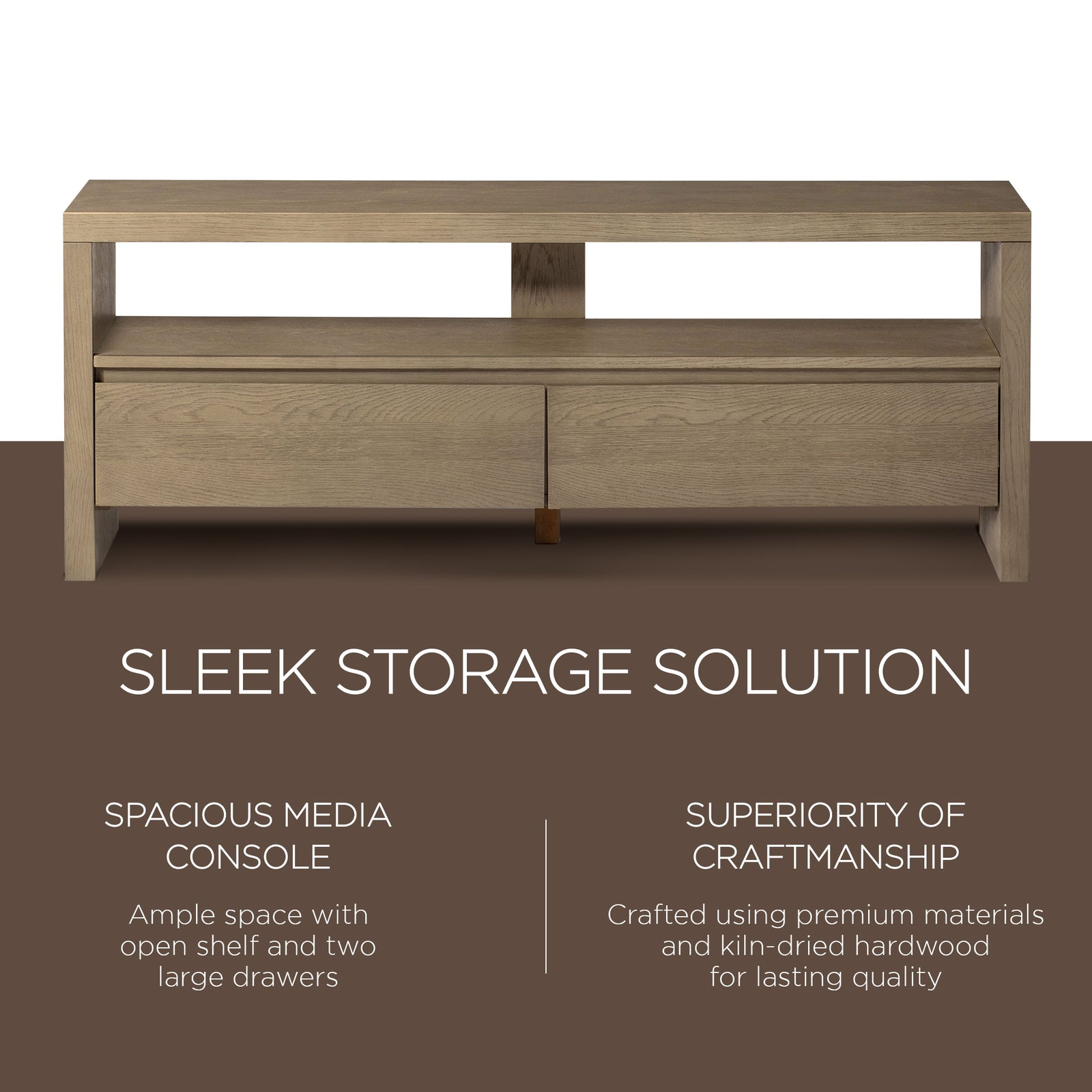 Maven Lane Ada Contemporary Wooden Media Unit in Refined Grey Finish (Open Box) - VMInnovations