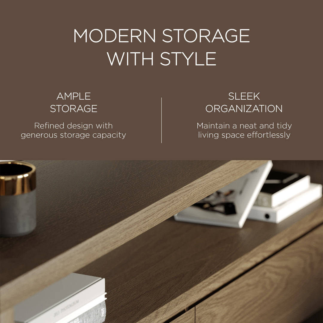 Maven Lane Ada Contemporary Wooden Media Unit in Refined Grey Finish (Used) - VMInnovations