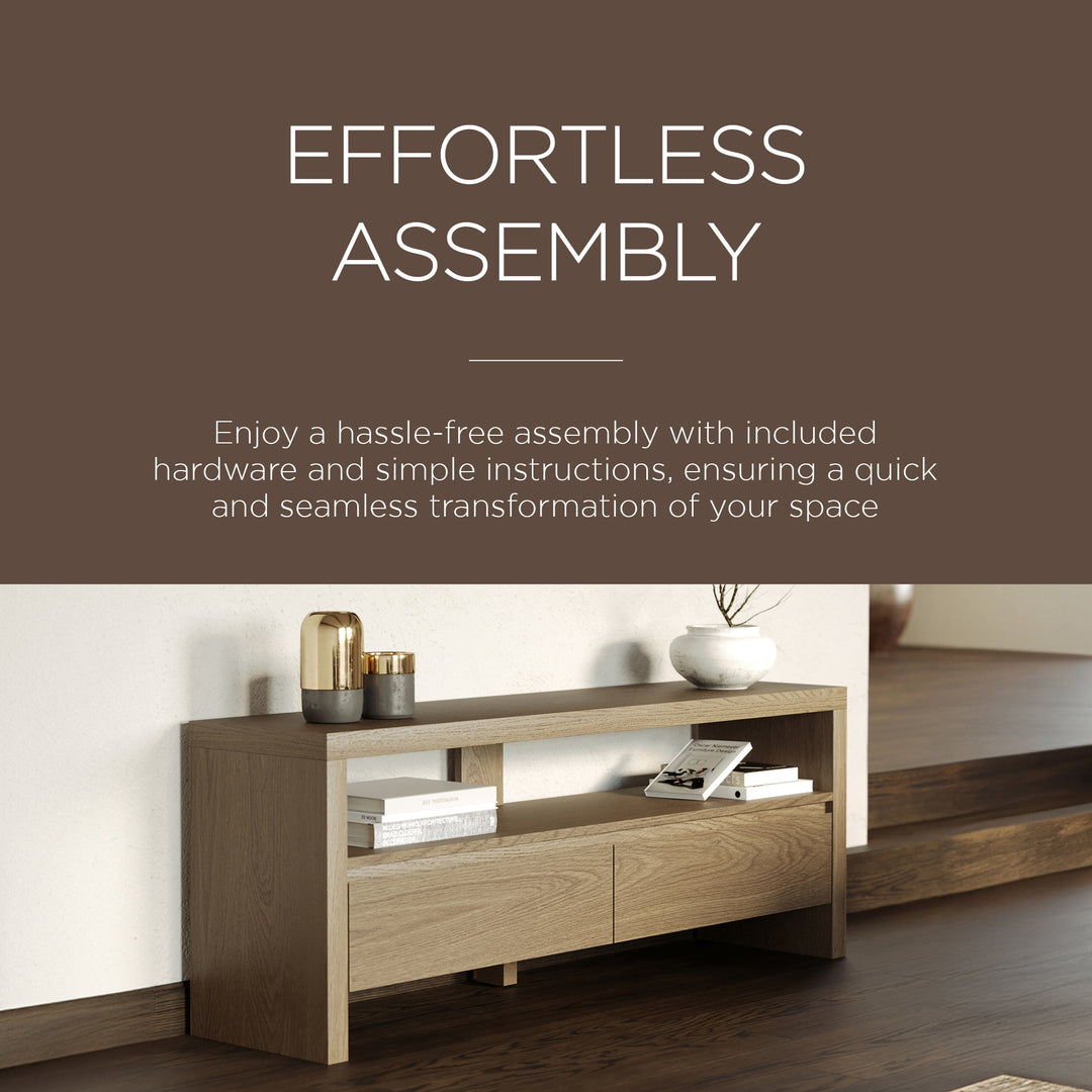 Maven Lane Ada Contemporary Wooden Media Unit in Refined Grey Finish (Open Box) - VMInnovations