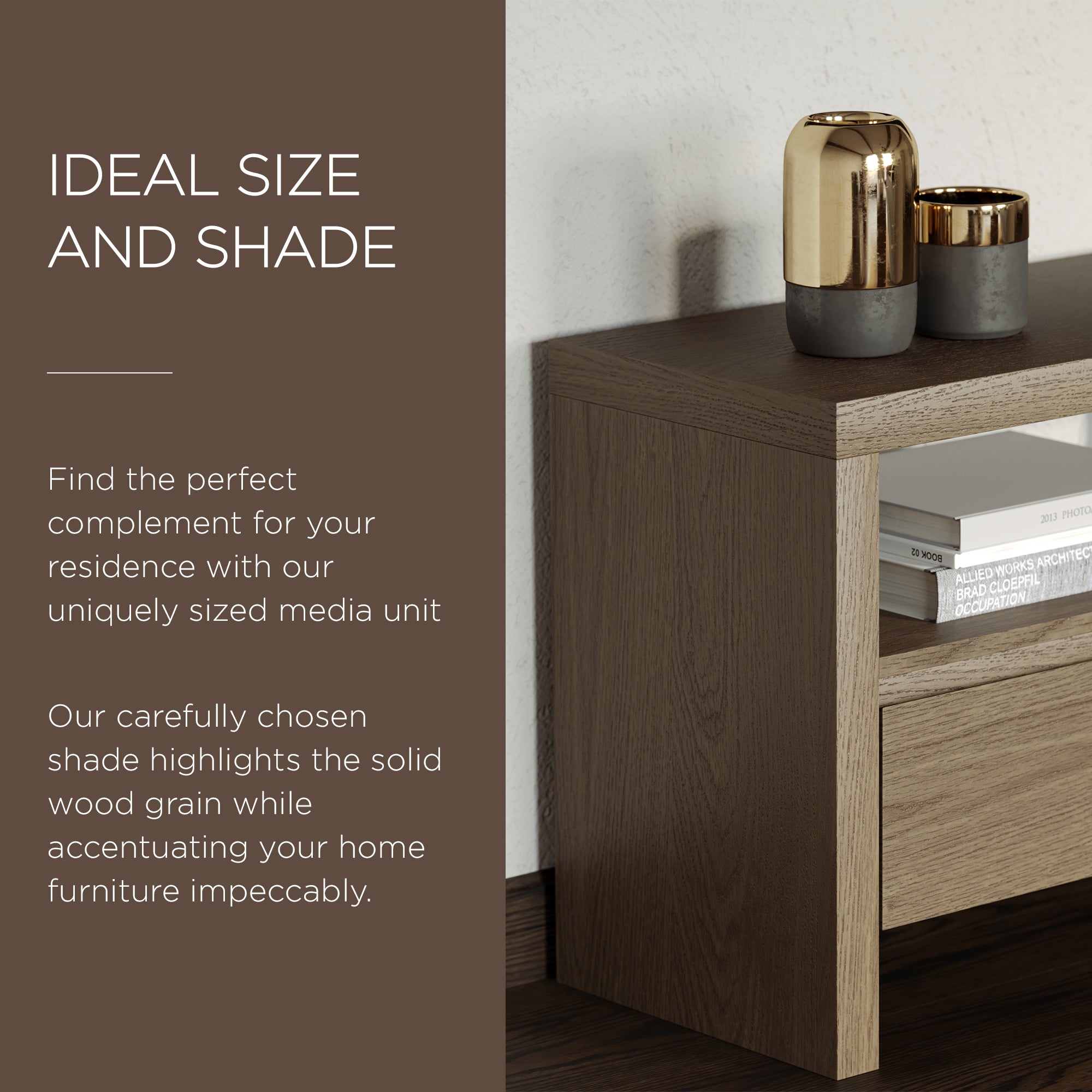 Maven Lane Ada Contemporary Wooden Media Unit in Refined Grey Finish (Open Box) - VMInnovations