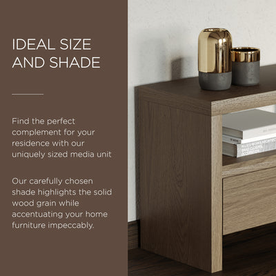 Maven Lane Ada Contemporary Wooden Media Unit in Refined Grey Finish (Open Box) - VMInnovations