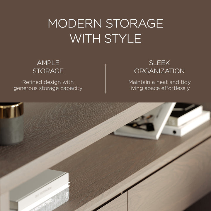 Maven Lane Ada Contemporary Wooden Media Unit in Refined White Finish (Open Box) - VMInnovations