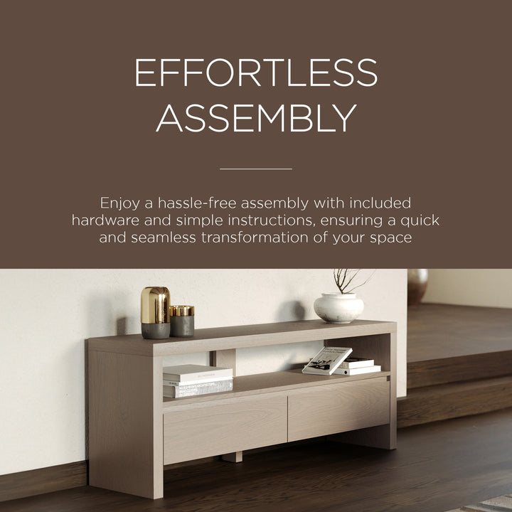 Maven Lane Ada Contemporary Wooden Media Unit in Refined White Finish (Open Box) - VMInnovations
