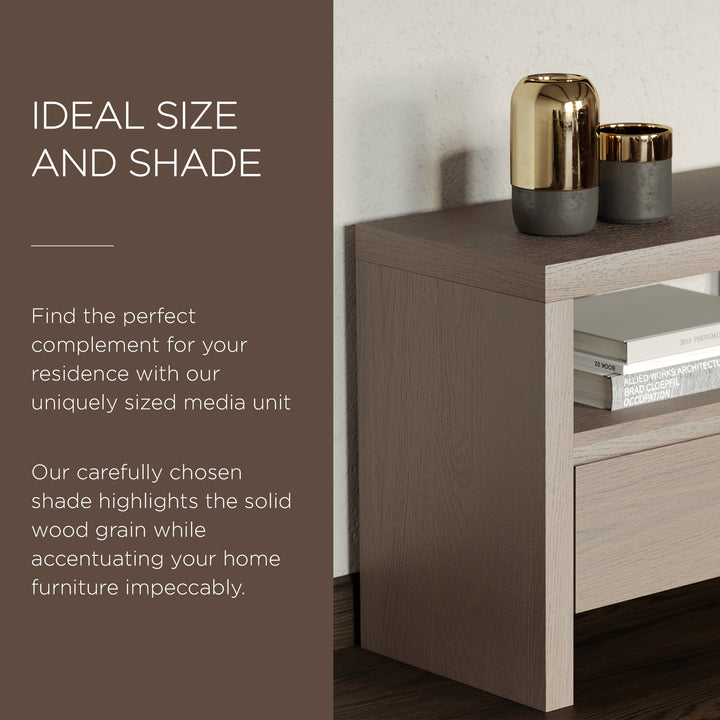 Maven Lane Ada Contemporary Wooden Media Unit in Refined White Finish (Open Box) - VMInnovations