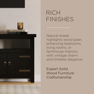 Maven Lane Luca Rustic Wooden Media Unit in Weathered Black Finish - VMInnovations