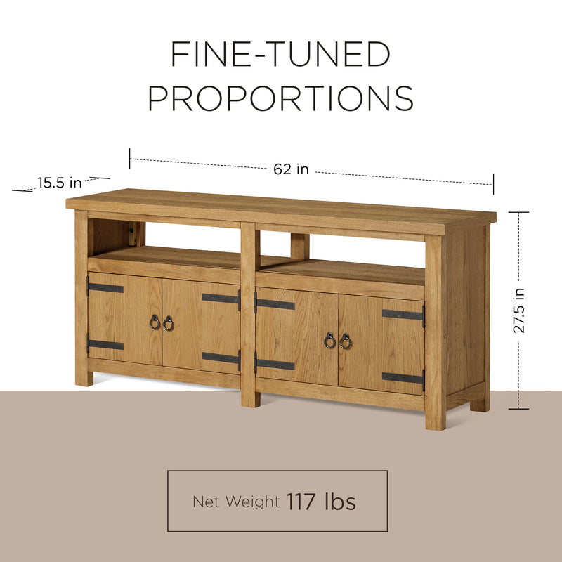 Maven Lane Luca Rustic Wooden Media Unit in Weathered Natural Finish