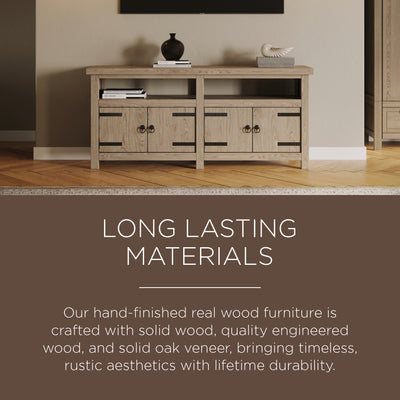 Maven Lane Luca Rustic Wooden Media Unit in Weathered Grey Finish (For Parts) - VMInnovations