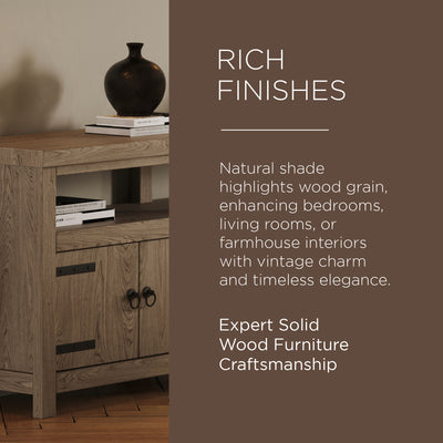 Maven Lane Luca Rustic Wooden Media Unit in Weathered Grey Finish (For Parts) - VMInnovations