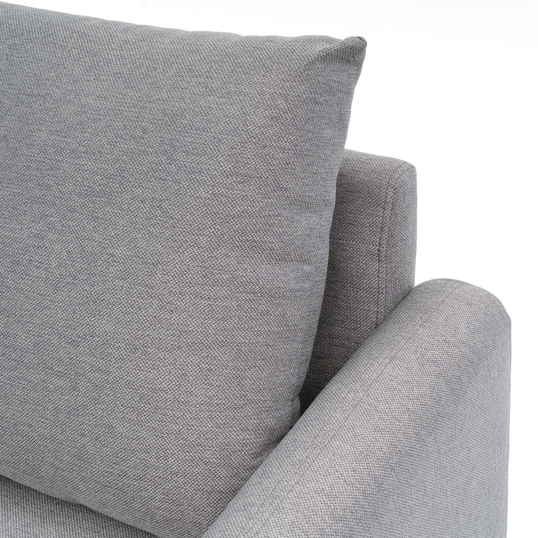 Mellow MAE Mid-Century Modern Curved Arm Sofa with Solid Wood Legs, Light Grey