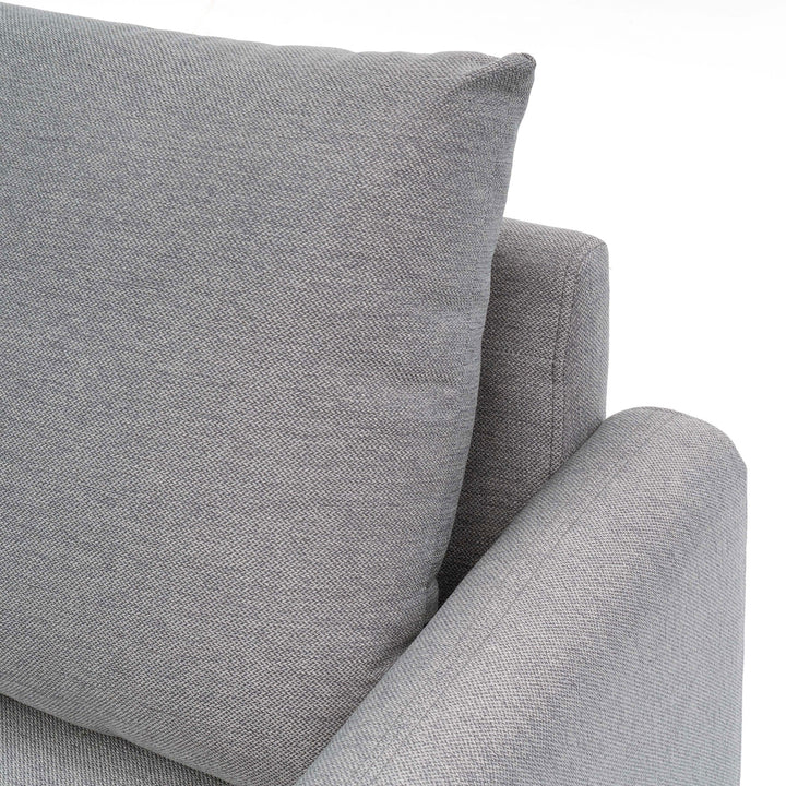 Mellow MAE Mid-Century Modern Curved Arm Sofa with Solid Wood Legs, Light Grey