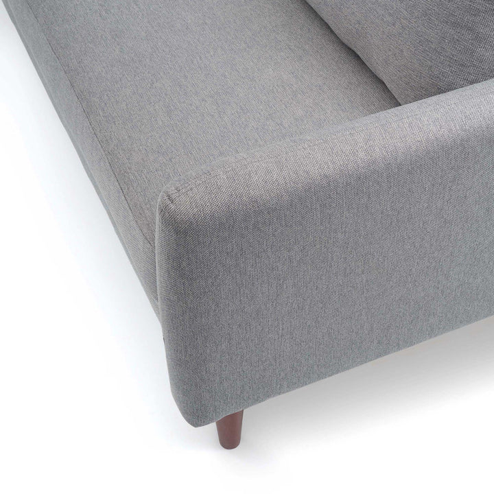 Mellow MAE Mid-Century Modern Curved Arm Sofa with Solid Wood Legs, Light Grey