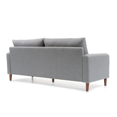 Mellow MAE Mid-Century Modern Curved Arm Sofa with Solid Wood Legs, Light Grey - VMInnovations