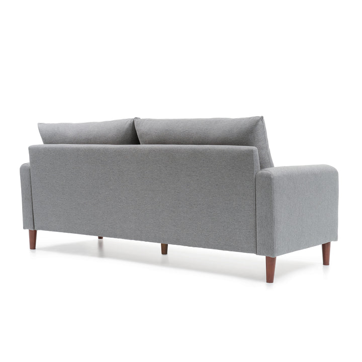 Mellow MAE Mid-Century Modern Curved Arm Sofa with Solid Wood Legs, Light Grey