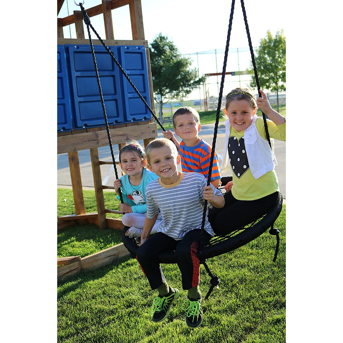 M & M Sales Enterprises Web Riderz Kids Adjustable Hanging Outdoor Rope Swing