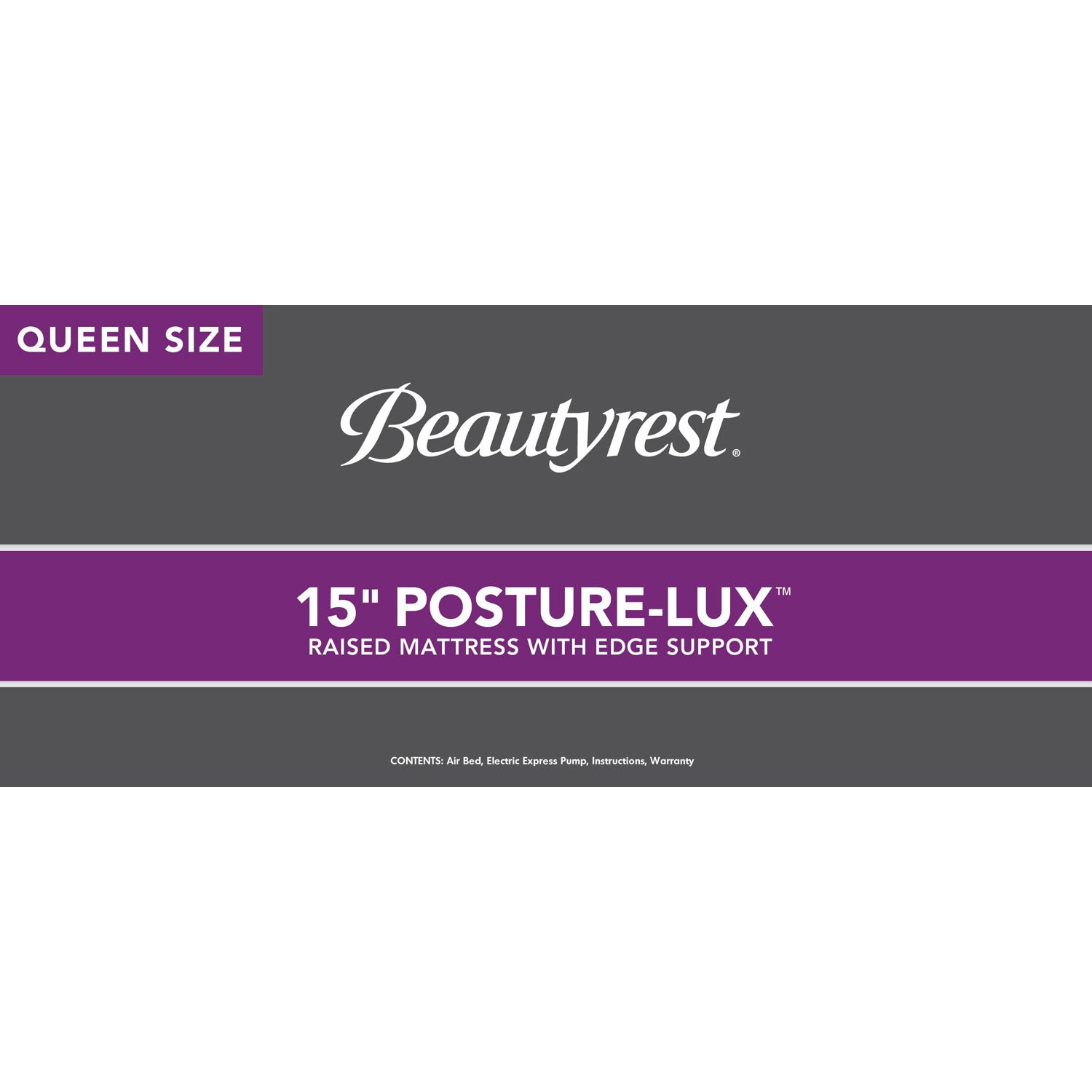Simmons Beautyrest 15 Inch Posture Lux Air Mattress and Pump, Queen (Open Box) - VMInnovations