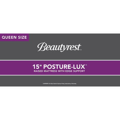 Simmons Beautyrest 15 Inch Posture Lux Air Mattress and Pump, Queen (Open Box) - VMInnovations