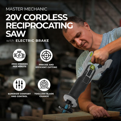 Master Mechanic 20 Volt Cordless Reciprocating Saw w/Electric Brake (Open Box) - VMInnovations
