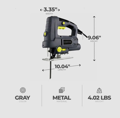 Master Mechanic 6.5 Amp 3,000 RPM Steel Jig Saw Power Hand Tool, Gray (Used) - VMInnovations
