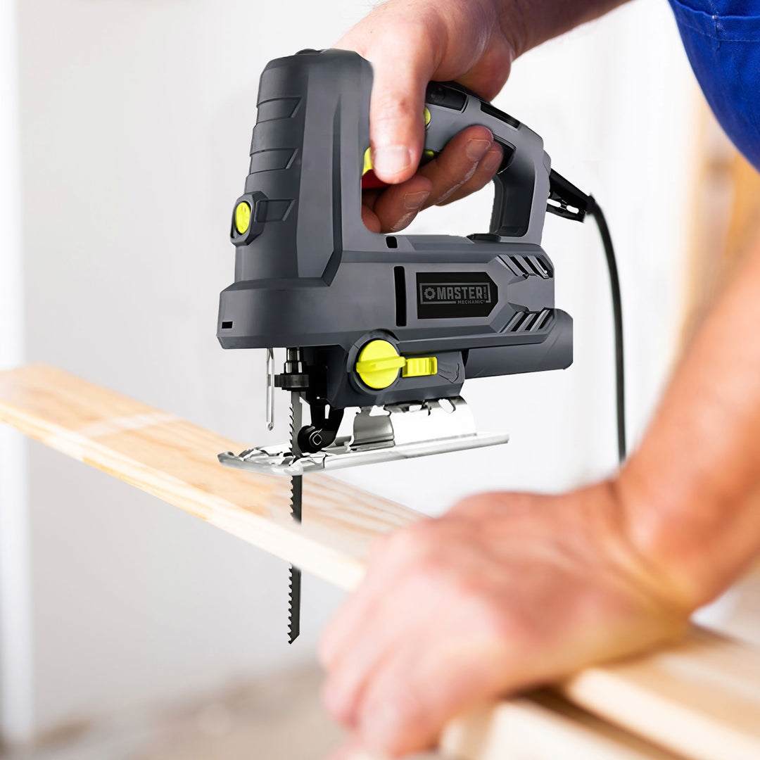 Master Mechanic 6.5 Amp 3,000 RPM Steel Jig Saw Power Hand Tool, Gray (Open Box) - VMInnovations