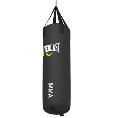 Everlast Dual Station Bag Stand and MMA 70 Pound Polycanvas Hanging Bag, Black