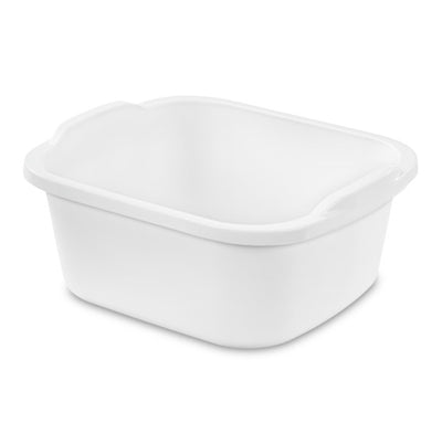 Sterilite Durable Reinforced Plastic 12 Quart Kitchen Dishpan, White (24 Pack) - VMInnovations