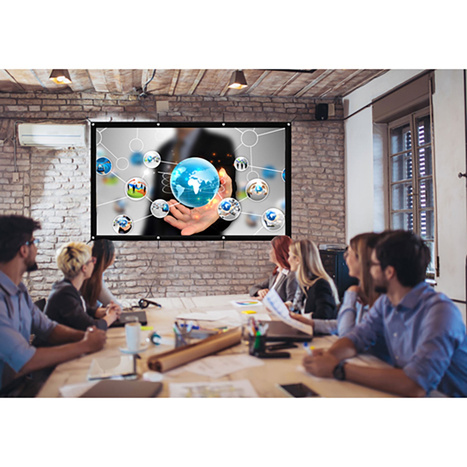 Minolta MN682 120 In 16:9 Indoor & Outdoor Folding Home Theater Projector Screen - VMInnovations