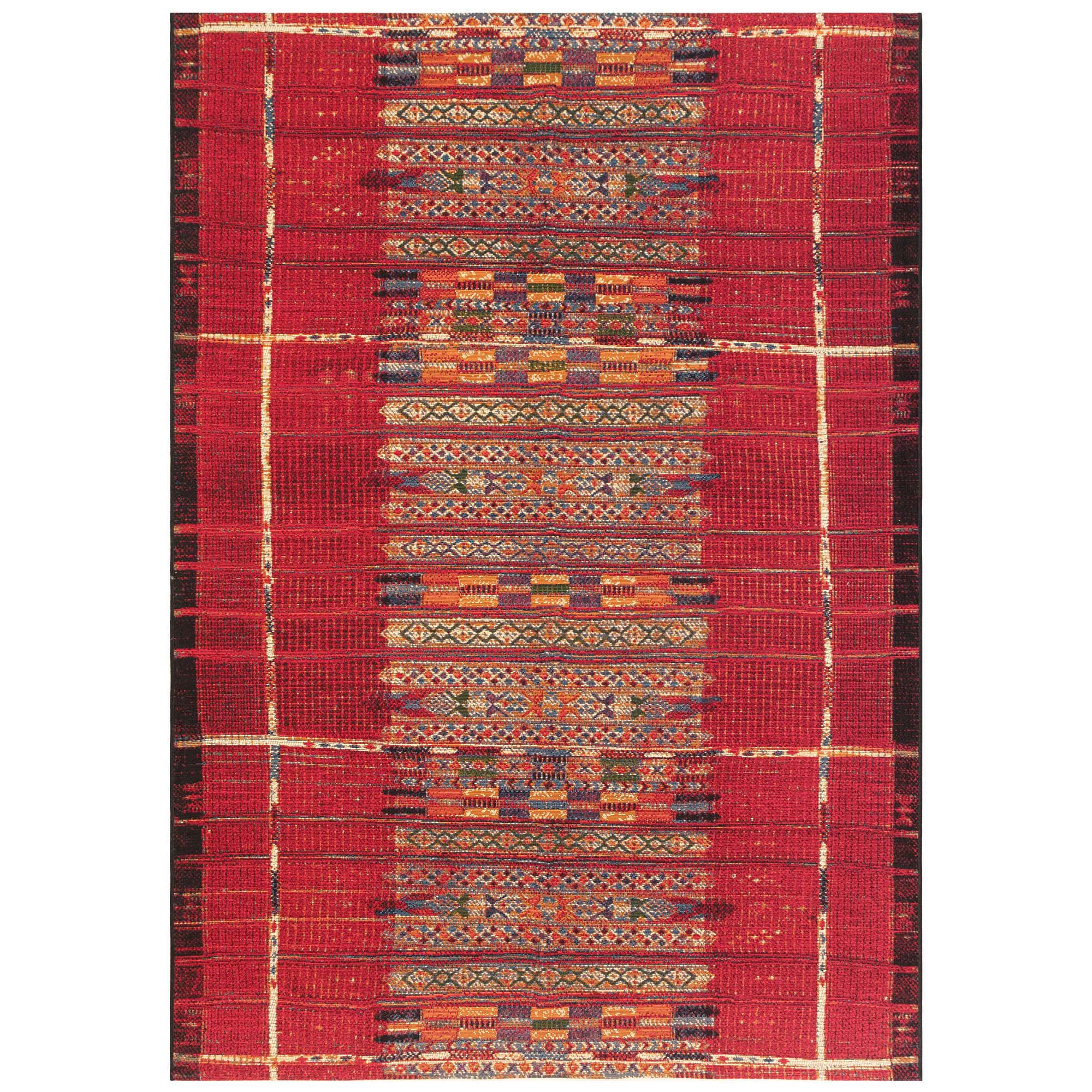 Liora Manne Marina Indoor Outdoor Rug, Tribal Stripe, 3' 3" x 4' 11" (Open Box) - VMInnovations