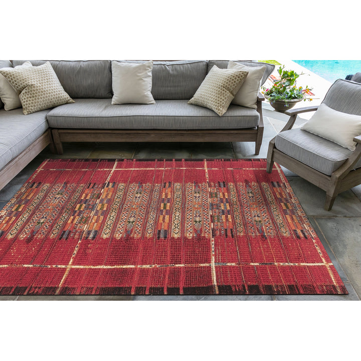 Liora Manne Marina Indoor Outdoor Rug, Tribal Stripe, 3' 3" x 4' 11" (Open Box)