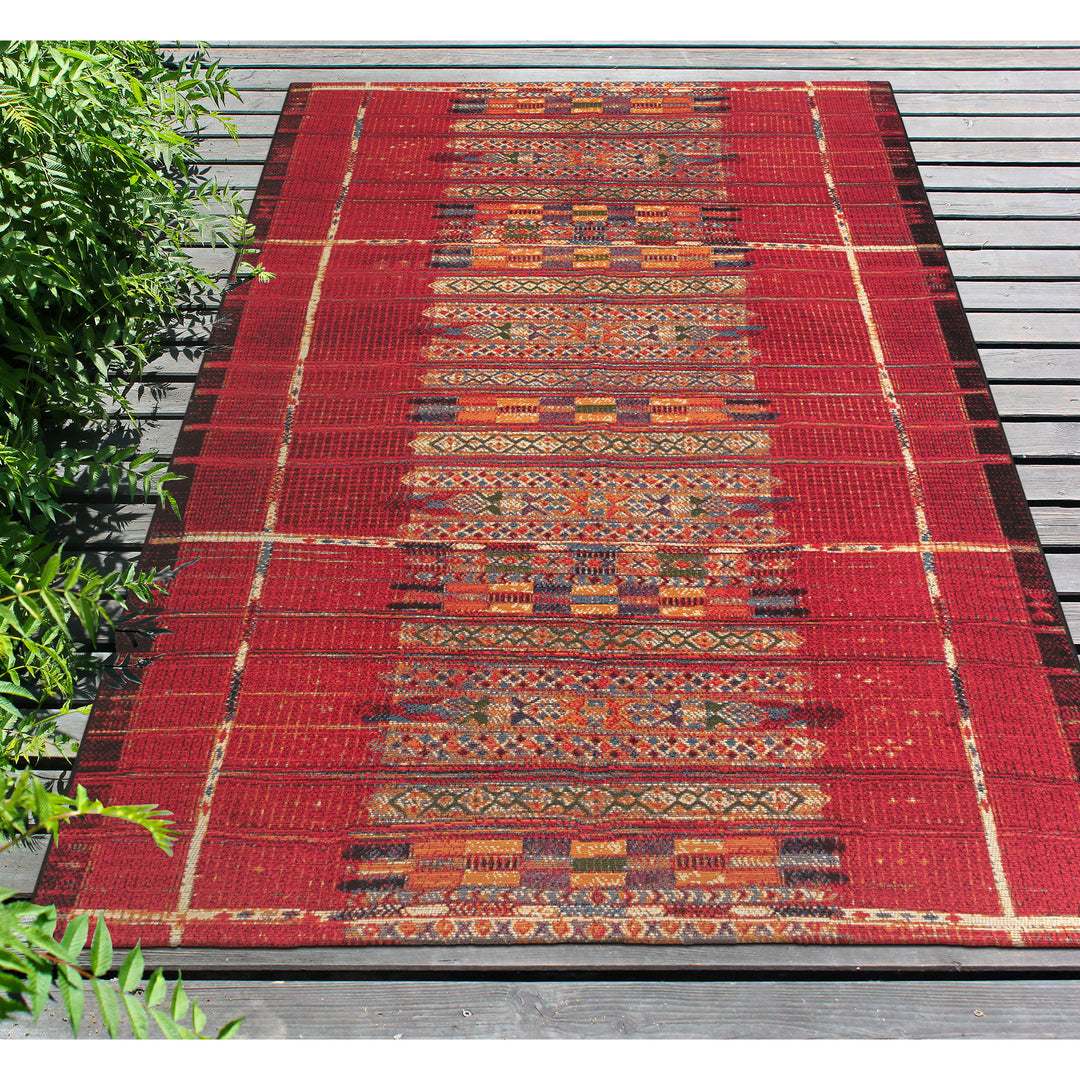 Liora Manne Marina Indoor Outdoor Rug, Tribal Stripe, 3' 3" x 4' 11" (Open Box)