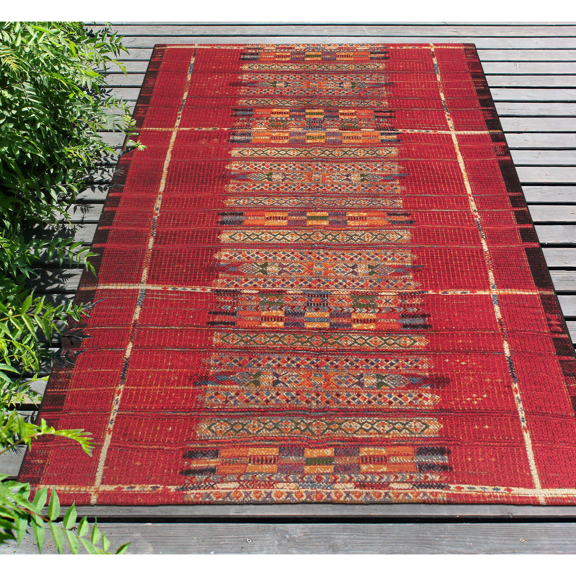 Liora Manne Marina Indoor Outdoor Rug, Tribal Stripe, 3' 3" x 4' 11" (Open Box) - VMInnovations