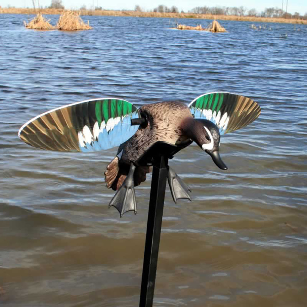 Mojo Outdoors Elite Blue Wing Teal Spinning Wing Duck Decoy with Pole (Open Box)