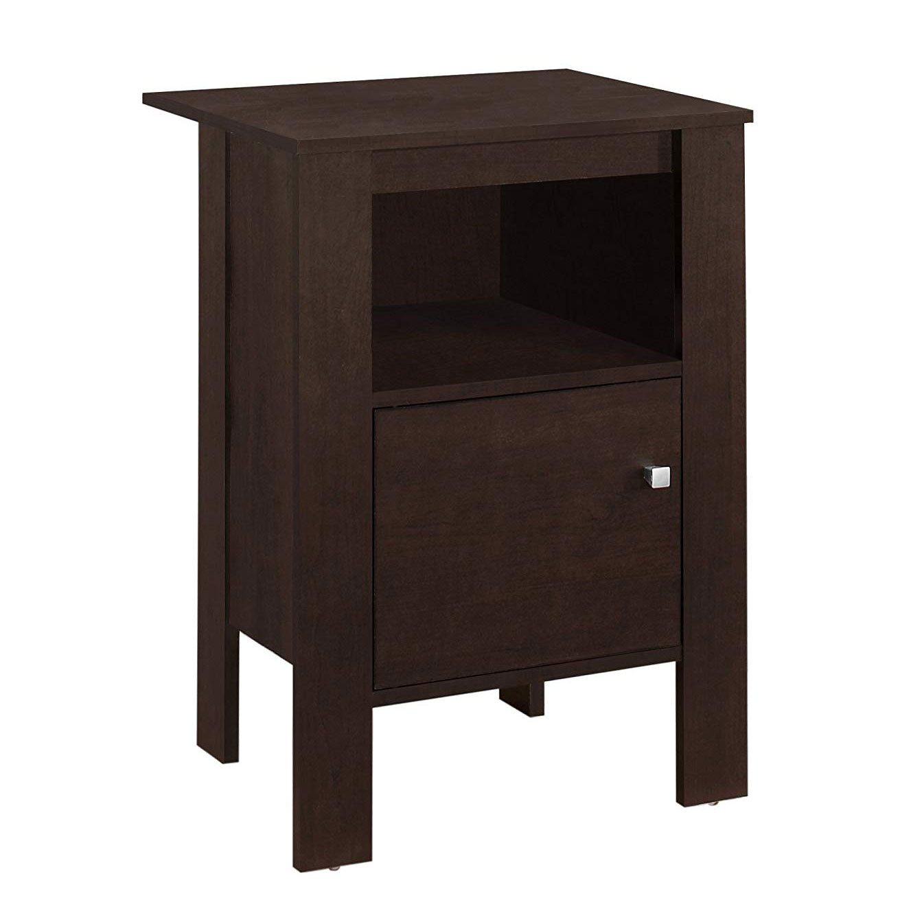 Monarch Specialties Accent Table Night Stand with Drawer, Cappuccino (Used)