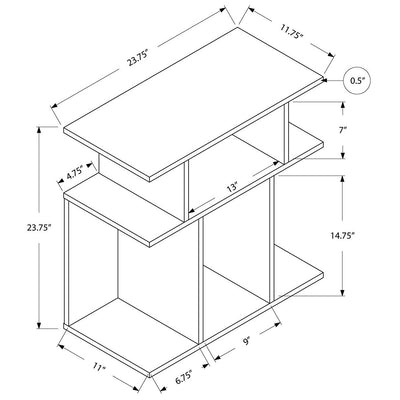 Monarch Specialties 24 Inch Contemporary Design Accent Side Table (Open Box)