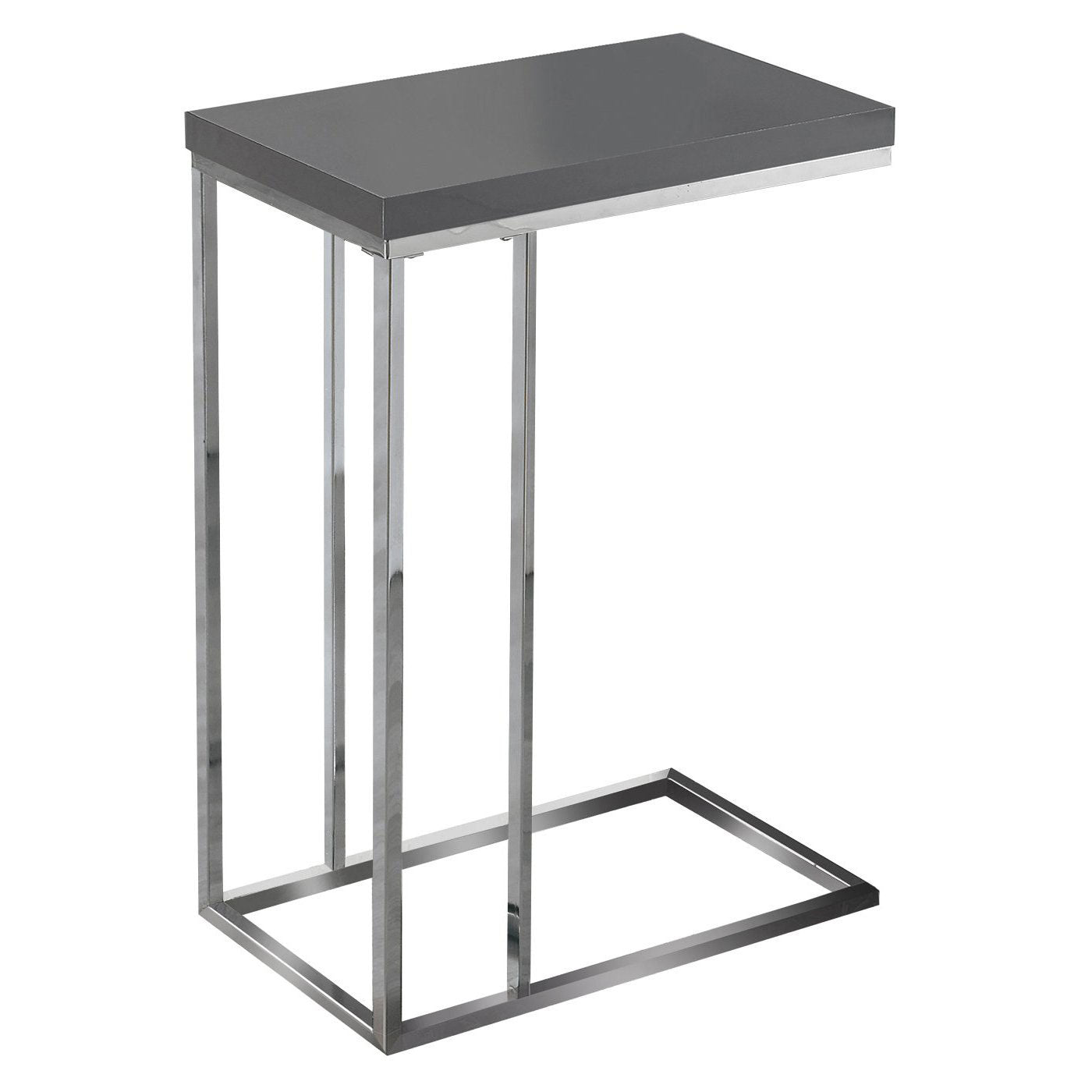 Monarch Specialties Contemporary Accent Rectangular Side End Table, Glossy Gray