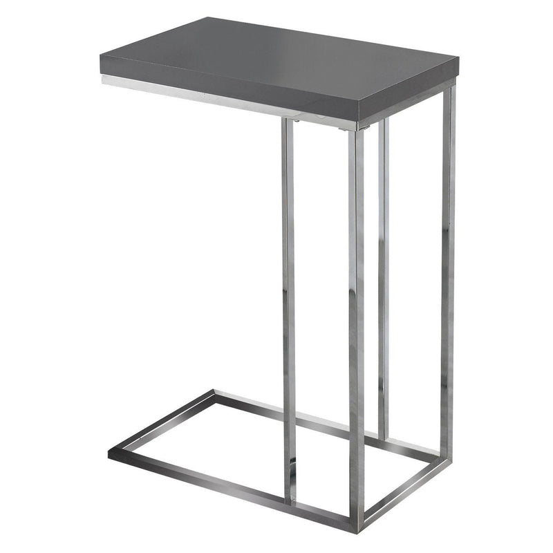 Monarch Specialties Accent Rectangular Side End Table, Glossy Gray (Used)